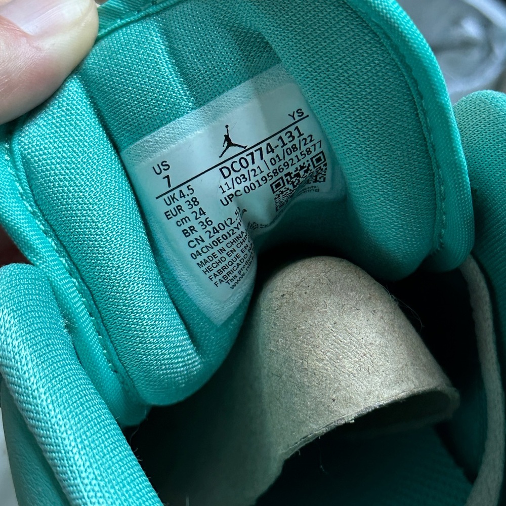 nike air jordan 1 low sanddrift/washed teal size 7 - Picture 6 of 7